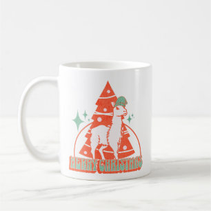 Mug Personnage d'animal de Noël Lama Alapaca Rétro