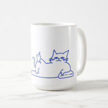 Personnage de chat blanc mignon drôle doodle