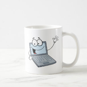 Mug Personnage de dessin animé d'ordinateur portable