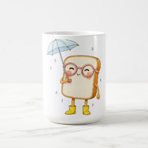 Mug Personnage de pain mignon avec parapluie – Pluie c
