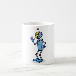 Mug Personnage de robot futuriste rétro faisant signe
