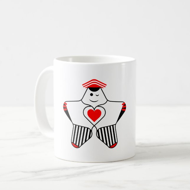 Mug Personnage Étoile Joyeuse Avec Cœur (Devant gauche)