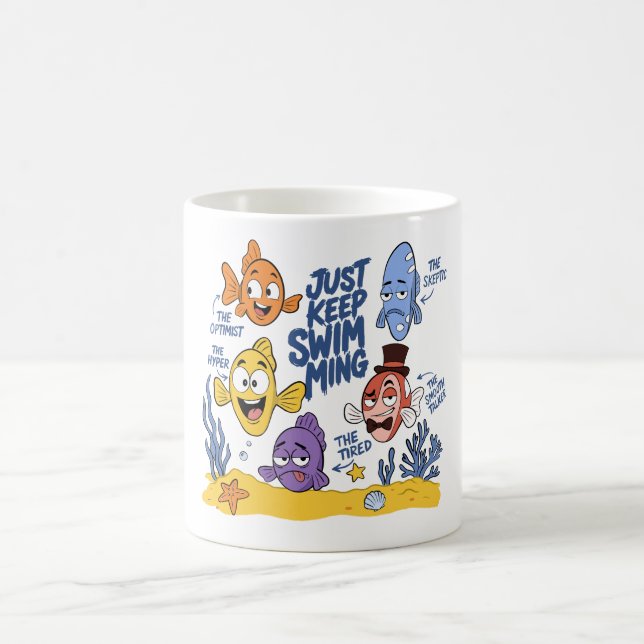 Mug Personnages de poissons drôles (Centre)
