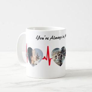 Mug personnalisable avec trois photos en forme de
