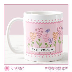 Mug Personnalisable Floral Hearts Fête des Mères