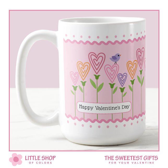 Mug Personnalisable Floral Hearts Valentines Day (Créateur téléchargé)