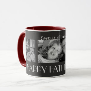 Mug Personnalisable Happy Fête des pères Gris Maroon P
