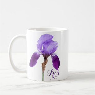 Mug Personnalisable Iris nom joli iris violet fleuri