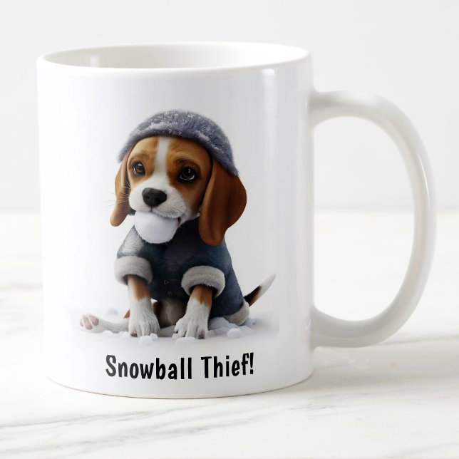 Mug Personnalisable Jour de neige Beagle (Créateur téléchargé)