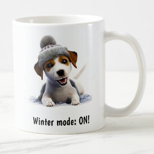 Mug Personnalisable Jour de neige de Jack Russell Terr
