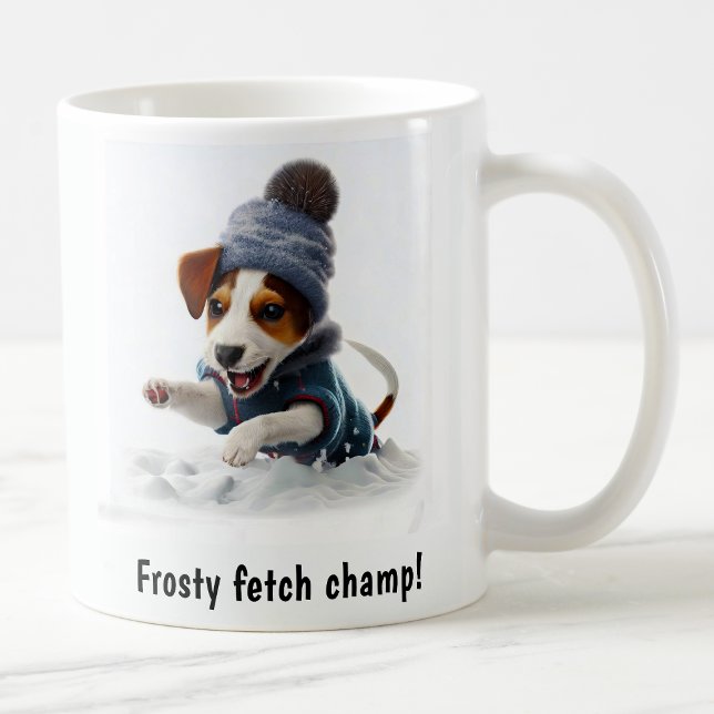 Mug Personnalisable Jour de neige de Jack Russell Terr (Créateur téléchargé)
