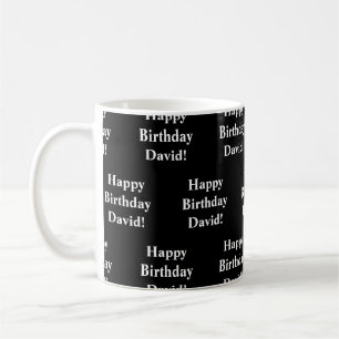 Mug Personnalisable Joyeux Texte d'anniversaire Noir