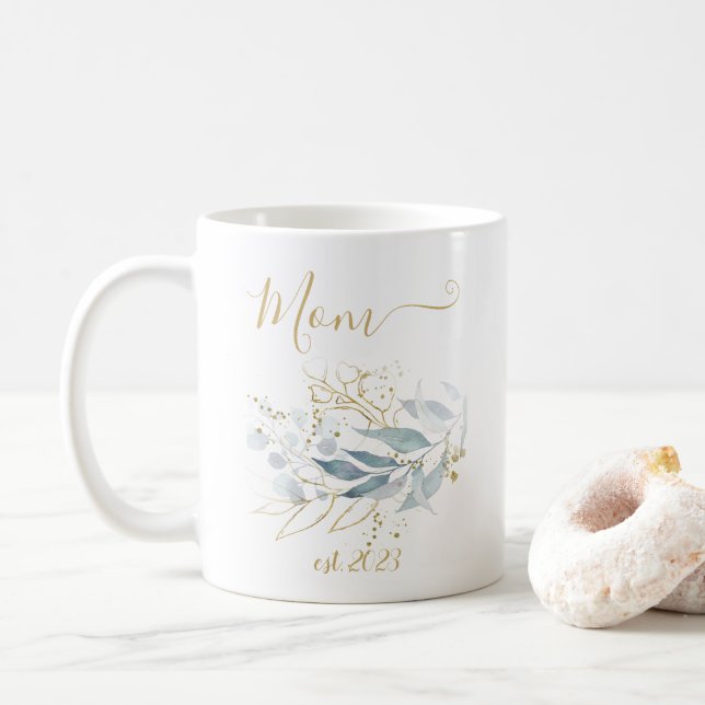 Mug PERSONNALISABLE Maman Date - Première maman Maman (Avec donut)