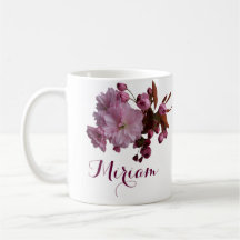 Personnalisable Miriam nom rose fleurs boho