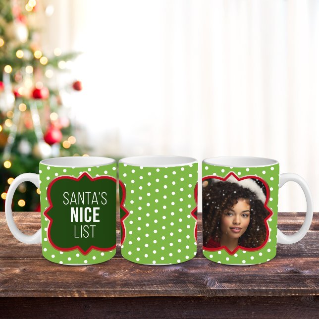 Mug Personnalisable "Nice List" Photo Mug, 11 oz (Créateur téléchargé)