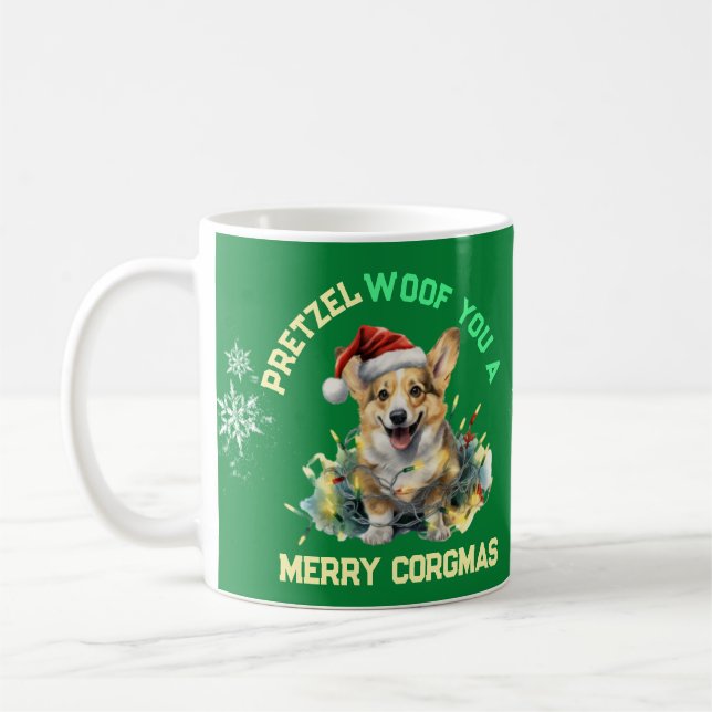 Mug Personnalisable Noël Père Noël Corgi (Gauche)