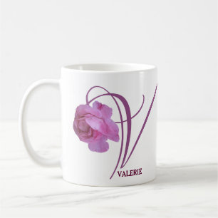 Mug Personnalisable nom de la valerie joli rose rose r