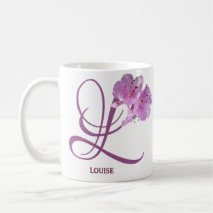 Mug Personnalisable Nom Louise monogramme mignon rose