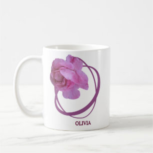 Mug Personnalisable Olivia nom joli rose rose floral