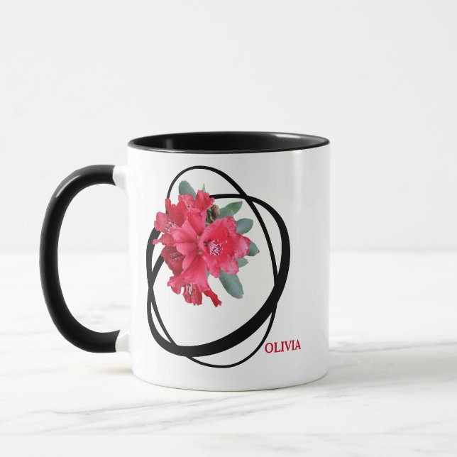 Mug Personnalisable Olivia nom romantique rouge style  (Gauche)