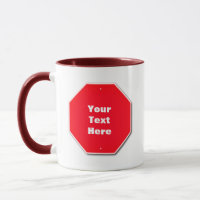Mug personnalisable - Panneau rouge "Stop"