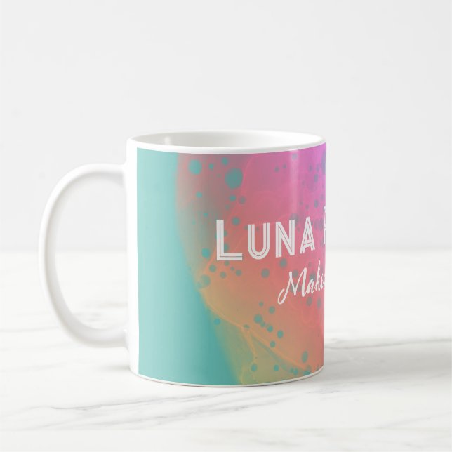 Mug personnalisable Peint Arc-en-ciel rose (Gauche)
