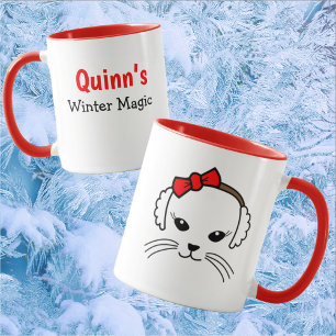 Mug Personnalisable Petite Chat Magie d'hiver
