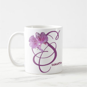 Mug Personnalisable Samantha monogramme joli rose rose