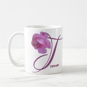 Mug Personnalisable Tiffany nom rose fleurs boho