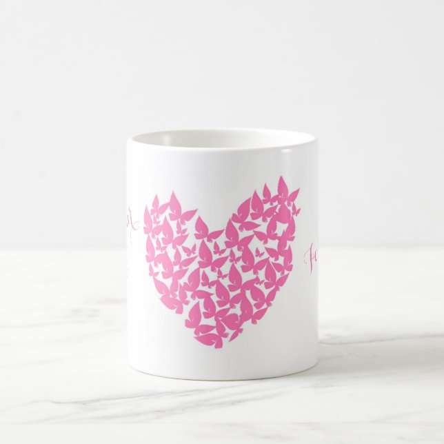Mug personnalisation de la muqueuse rose du coeur de p (Centre)