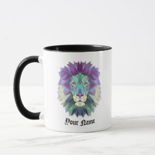 Mug Personnalisation de l'illustration polygonale LION