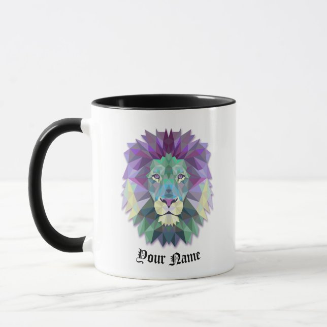 Mug Personnalisation de l'illustration polygonale LION (Gauche)