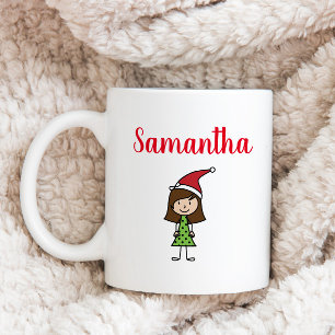 Mug personnalisation de noël enfant fille personnage