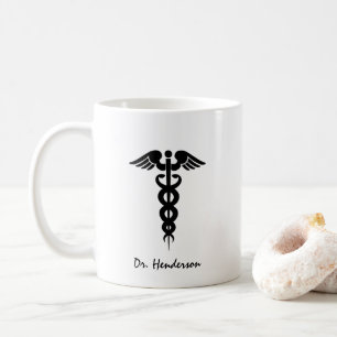 Mug Personnalisation du Dr White Black Caduceus