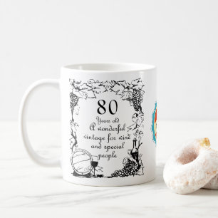 Mug Personnalisation du vin Vintage vieux de 80 ans