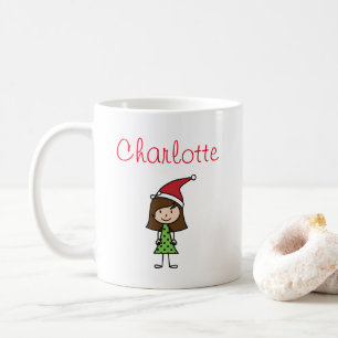 Mug personnalisation noël enfant personnage fille café