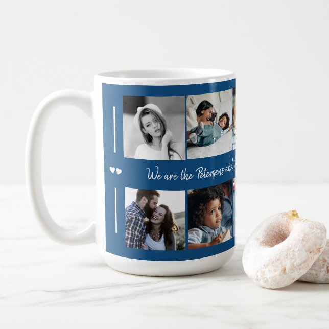 Mug Personnalisé 10 photo collage votre famille de tex (Avec donut)