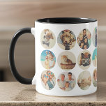 Mug Personnalisé 24 Photos Famille moderne et souvenir<br><div class="desc">Ajoutez des photos personnalisées de chien,  chat ou oiseau,  famille et amis avec un cadre simple</div>