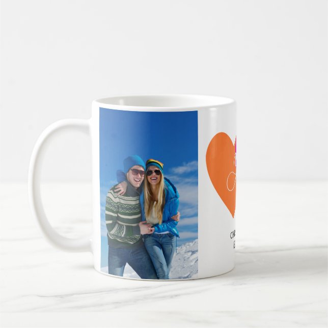 Mug Personnalisé 2 coeurs de photo vous et moi coutume (Gauche)