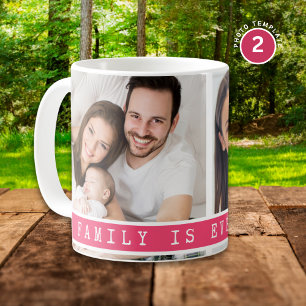 Mug Personnalisé 2 Photo Collage Famille Image Citatio