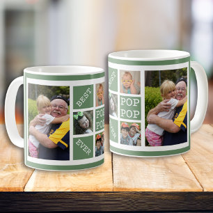 Mug Personnalisé 5 Photo Collage Meilleur Pop Pop Ever