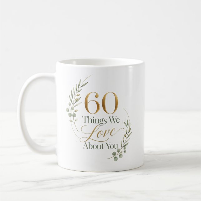 Mug Personnalisé 60 Choses que nous aimons chez vous (Gauche)