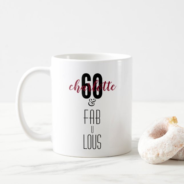 Mug Personnalisé 60 et fabuleux 60e anniversaire cadea (Avec donut)