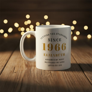 Mug Personnalisé 60e Anniversaire 1966 Ajouter un Nom