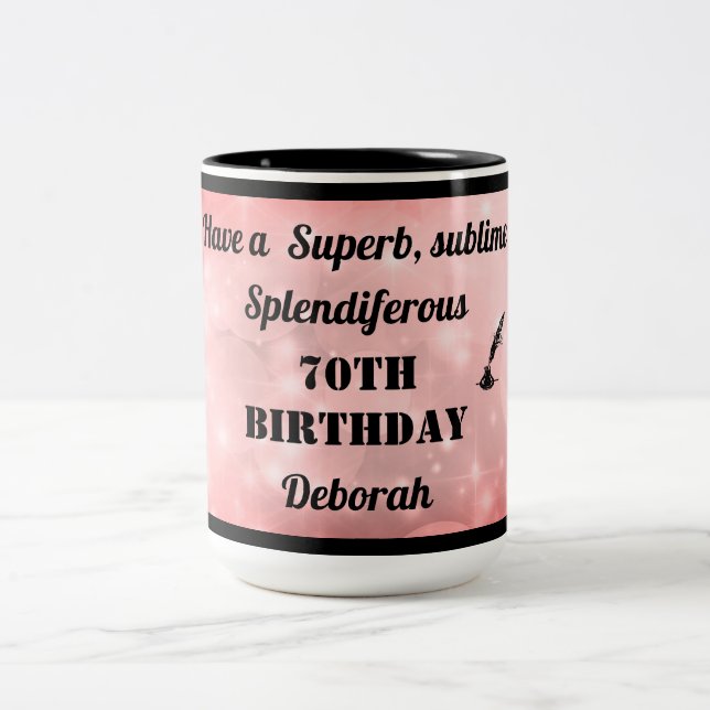 Mug personnalisé 70e anniversaire (Centre)