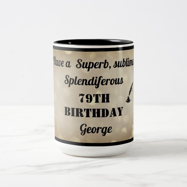 Mug personnalisé 79e anniversaire (Centre)