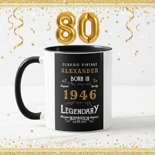 Mug Personnalisé 80e anniversaire Né en 1946 Vintage N
