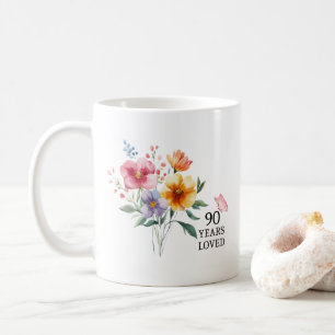 Mug Personnalisé 90 ans aimés 90e anniversaire Idées c