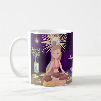 Mug Personnalisé à Peace Yoga Girl and Crystals