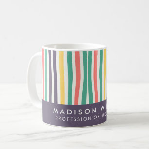 Mug personnalisé à rayures colorées